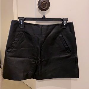 Black leather skirt